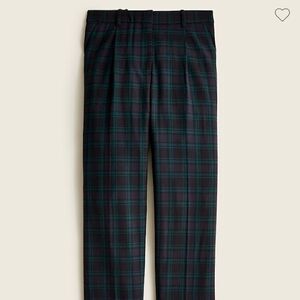 J.Crew Bi-stretch wool tapered pant in black Watch tartan